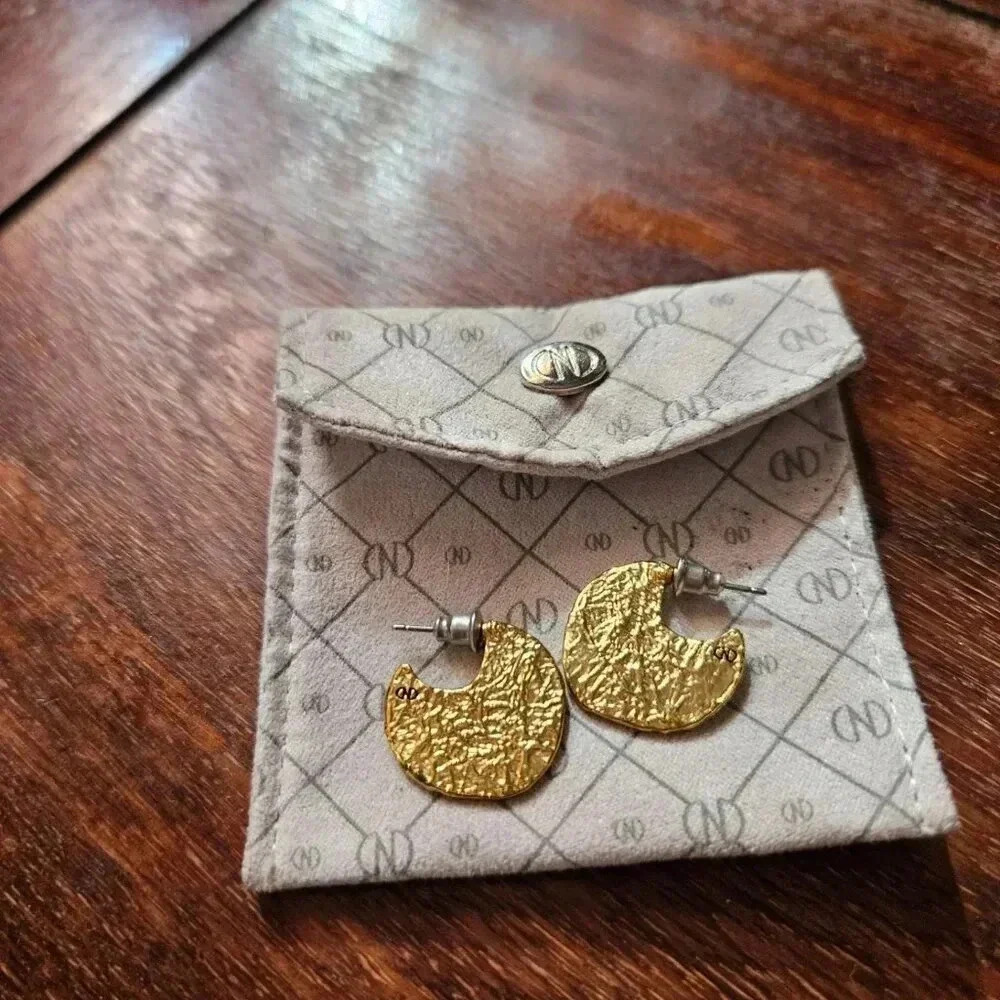 Caroline Neron - CN | Gold Tone Disc  Earrings - Like New!